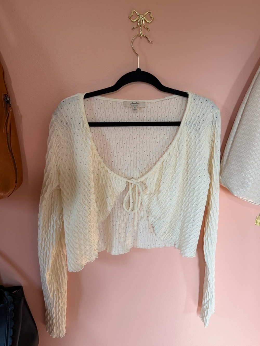 Knit Tie-Front Cropped Sweater